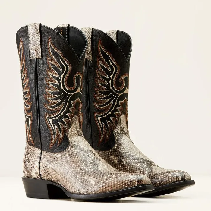Men Western Boots Ariat Slick Cowboy Boot Natural Pythonluxe Black