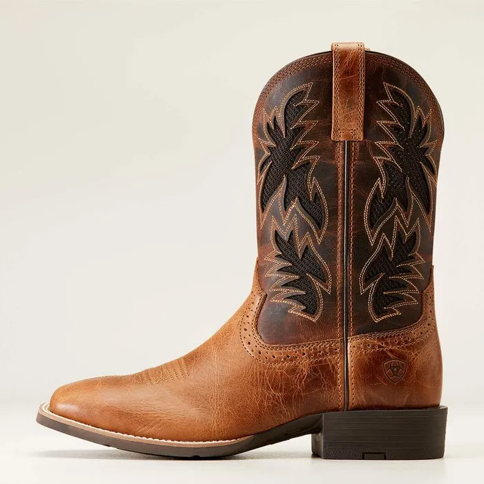 Men Western Boots Ariat Sport Cool VentTEK Cowboy Boot Dark Tantwo Tone Tan
