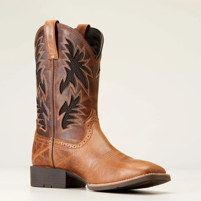 Men Western Boots Ariat Sport Cool VentTEK Cowboy Boot Dark Tantwo Tone Tan