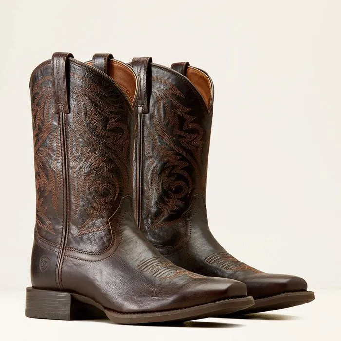 Men Western Boots Ariat Sport Herdsman Cowboy Boot Burnished Chocolate Men Western Boots Ariat Sport Herdsman Cowboy Boot Burnished Chocolate