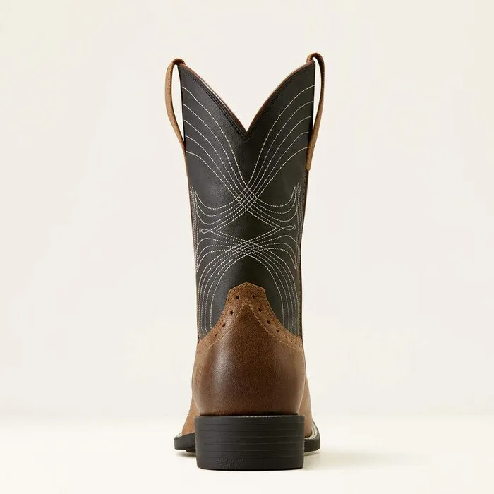 Men Western Boots Ariat Sport Wide Square Toe Cowboy Boot Barley Brownmatte Black