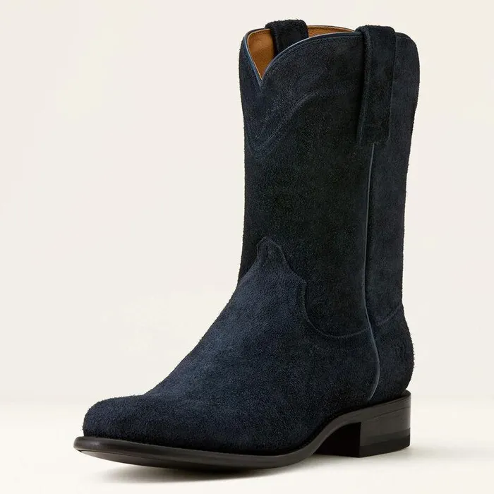 Men Western Boots Ariat Yellowstone Midnight Rancher Western Boot Oiled Navy Roughout