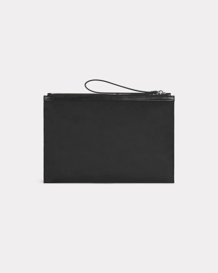 MenWomen 039KENZO Varsity039 Large Clutch Black Kenzo Small Leathergoods