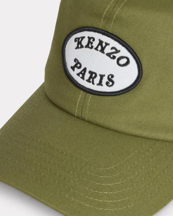 MenWomen 039KENZO VERDY MARKET039 Embroidered Cap In Cotton Khaki Kenzo Caps And Hats
