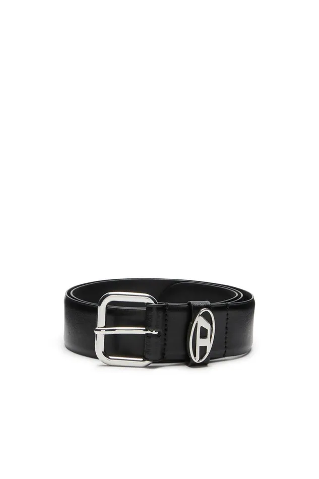 MenWomen Diesel Belts B1DR OVAL D LOOP Black
