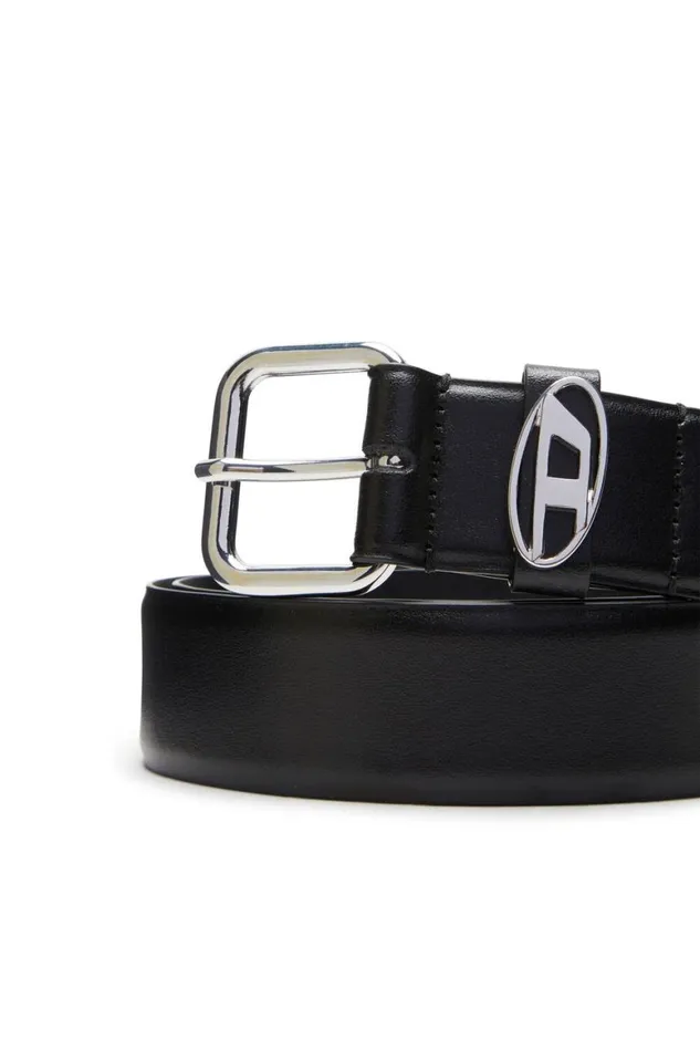 MenWomen Diesel Belts B1DR OVAL D LOOP Black