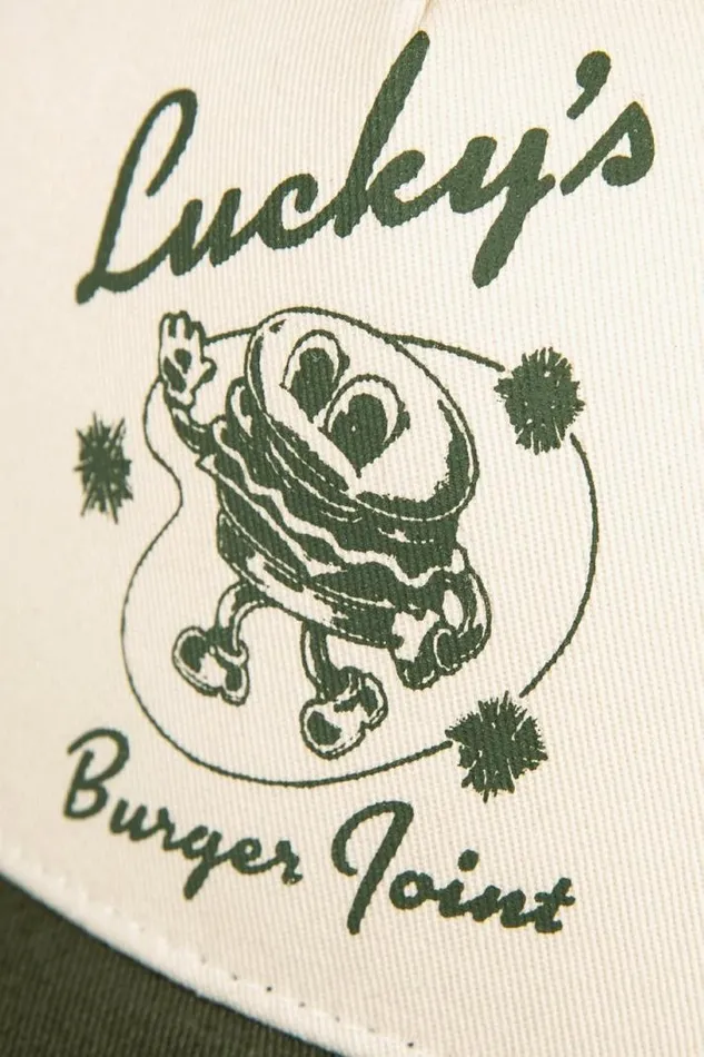 MenWomen Lucky Brand Hats Luckys Burger Joint Trucker Light Green