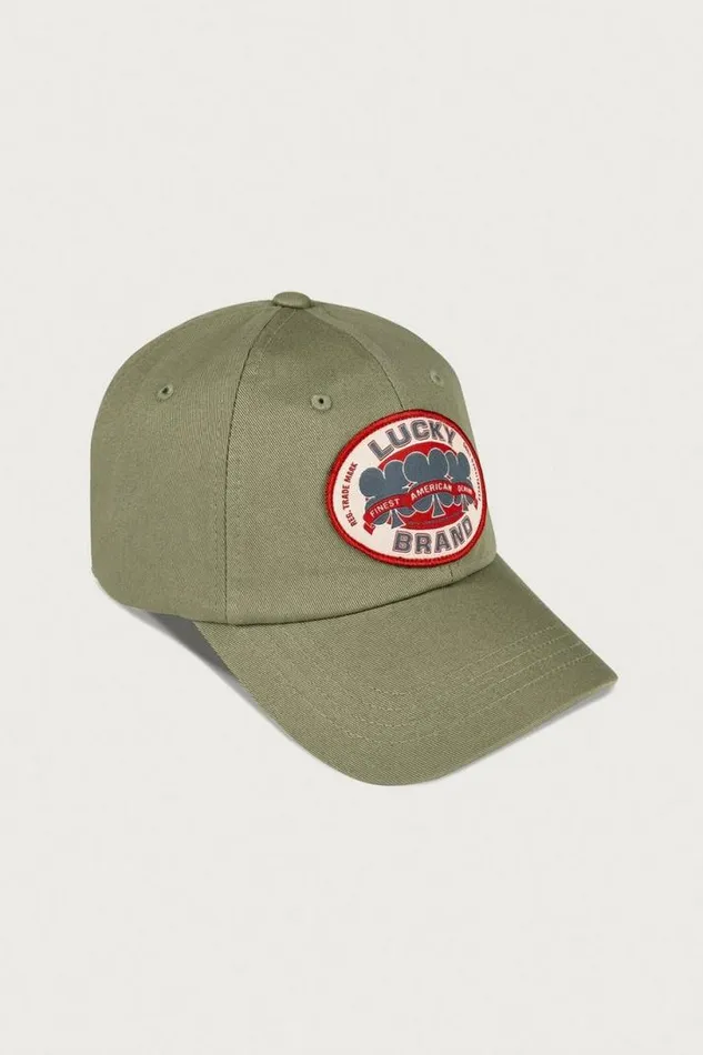 MenWomen Lucky Brand Hats Oval Clover Patch Dad Hat Bright Green