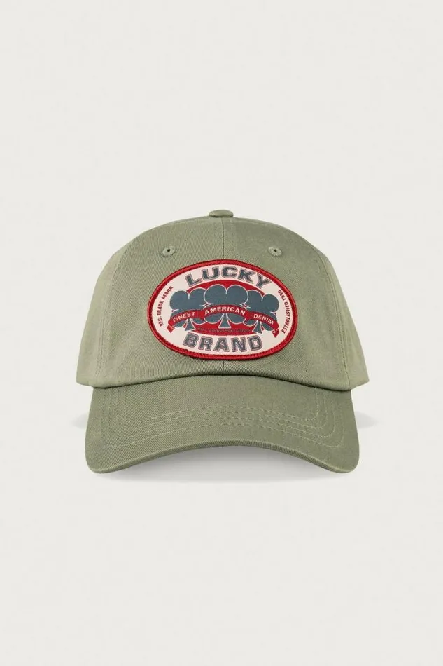 MenWomen Lucky Brand Hats Oval Clover Patch Dad Hat Bright Green