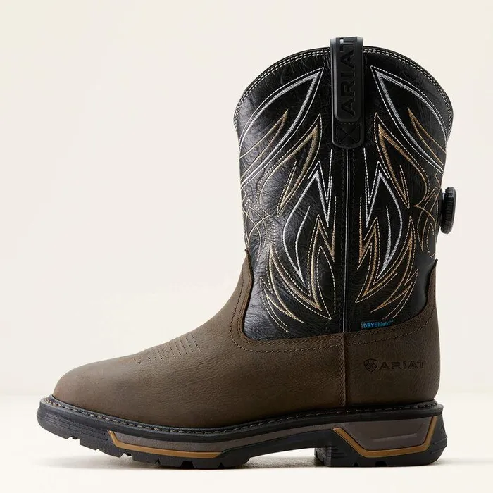 Men Work Boots Ariat Big Rig BOA Waterproof Work Boot Iron Coffeeblack Men Work Boots Ariat Big Rig BOA Waterproof Work Boot Iron Coffeeblack
