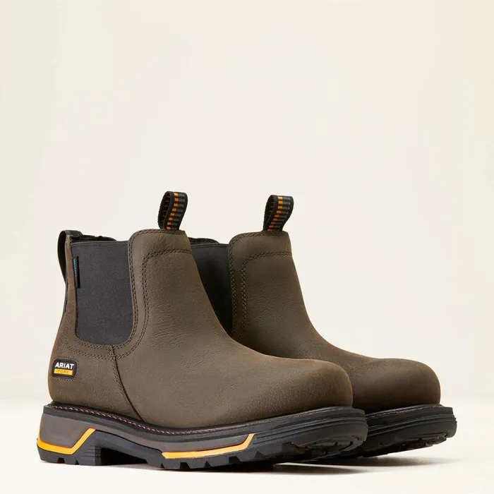 Men Work Boots Ariat Big Rig Chelsea Waterproof Work Boot Iron Coffee Men Work Boots Ariat Big Rig Chelsea Waterproof Work Boot Iron Coffee