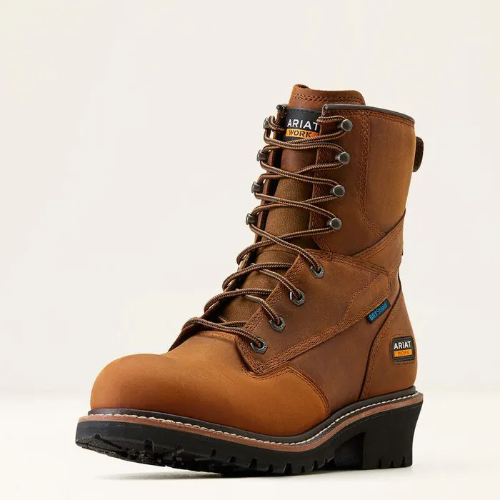 Men Work Boots Ariat Logger Shock Shield Waterproof Work Boot Copper Brown