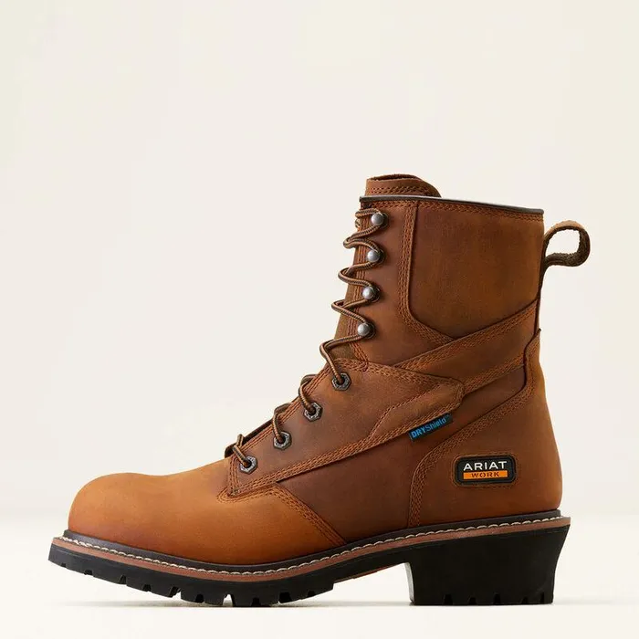 Men Work Boots Ariat Logger Shock Shield Waterproof Work Boot Copper Brown Men Work Boots Ariat Logger Shock Shield Waterproof Work Boot Copper Brown