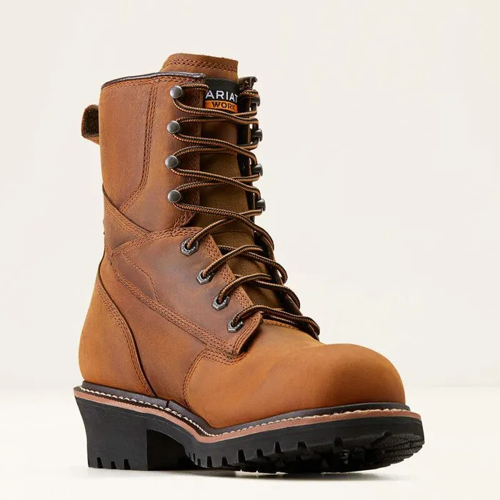 Men Work Boots Ariat Logger Shock Shield Waterproof Work Boot Copper Brown Men Work Boots Ariat Logger Shock Shield Waterproof Work Boot Copper Brown