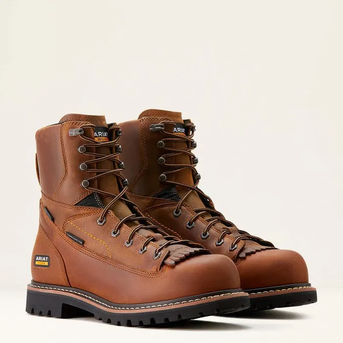 Men Work Boots Ariat Longview Shock Shield 8quot Waterproof Composite Toe Work Boot Copper Brown Men Work Boots Ariat Longview Shock Shield 8quot Waterproof Composite Toe Work Boot Copper Brown