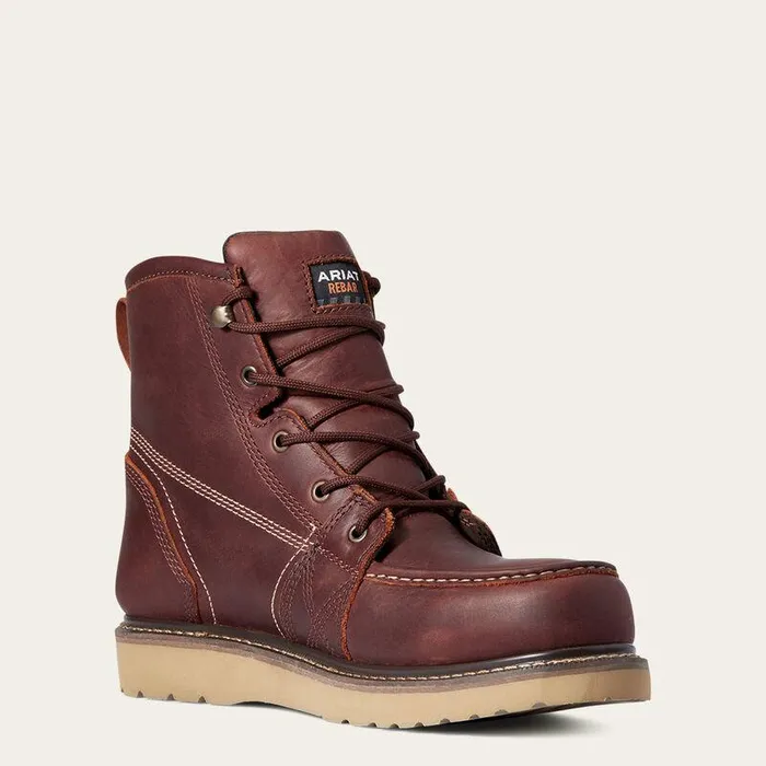 Men Work Boots Ariat Rebar Wedge Moc Toe 6quot Waterproof Work Boot Rusted Copper Men Work Boots Ariat Rebar Wedge Moc Toe 6quot Waterproof Work Boot Rusted Copper
