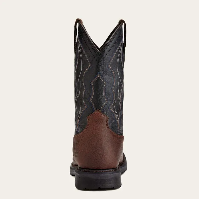 Men Work Boots Ariat RigTek Wide Square Toe Waterproof Composite Toe Work Boot Oiled Brown