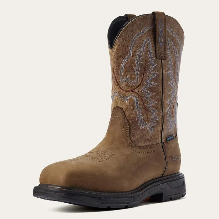 Men Work Boots Ariat WorkHog XT Waterproof Work Boot Distressed Brown