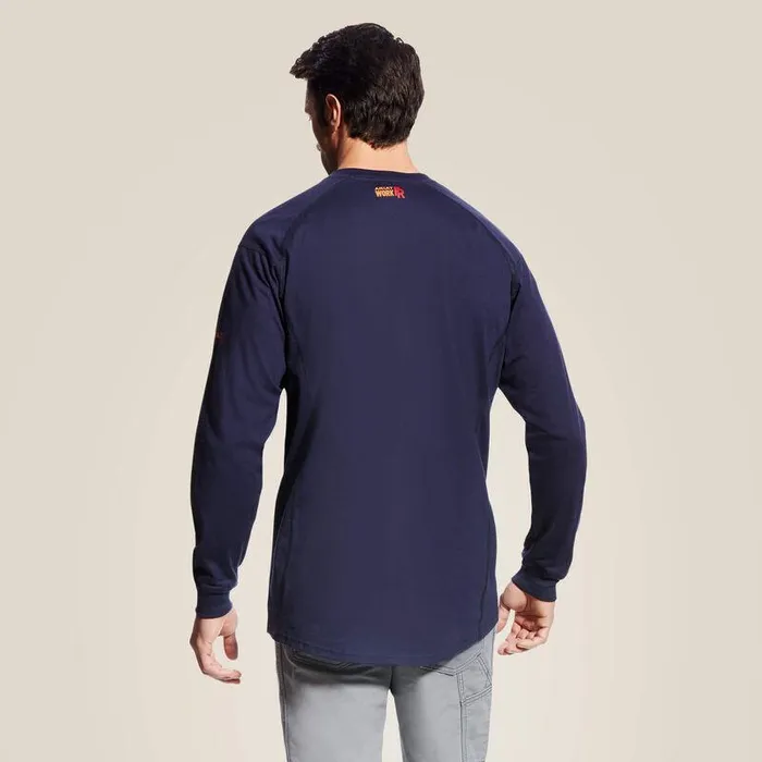 Men Workwear Ariat FR Air Henley Navy Men Workwear Ariat FR Air Henley Navy
