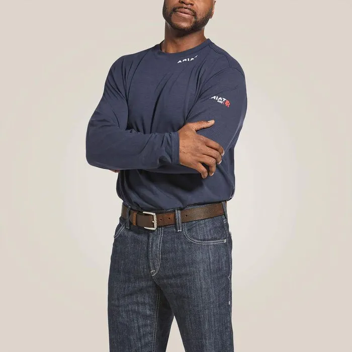 Men Workwear Ariat FR Baselayer TShirt Navy