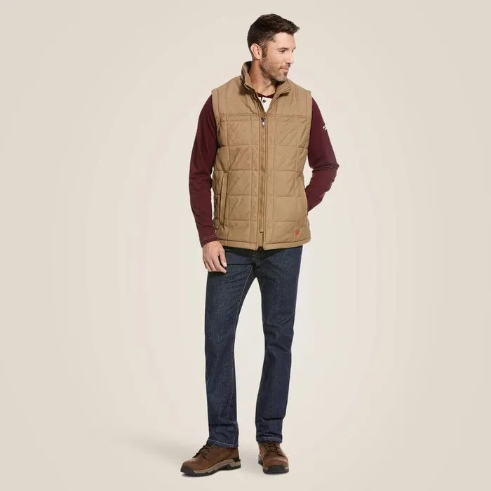 Men Workwear Ariat FR Crius Insulated Vest Field Khaki