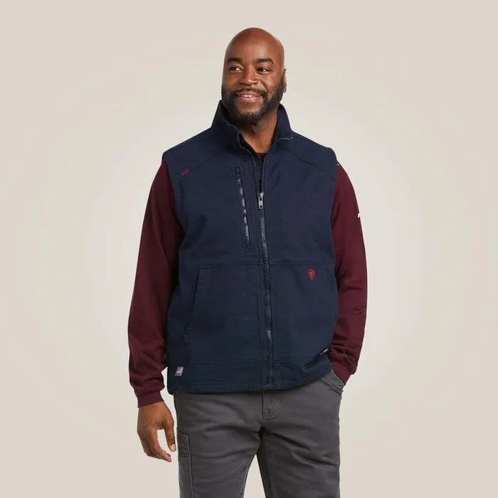Men Workwear Ariat FR DuraLight Cordura Canvas Vest Navy