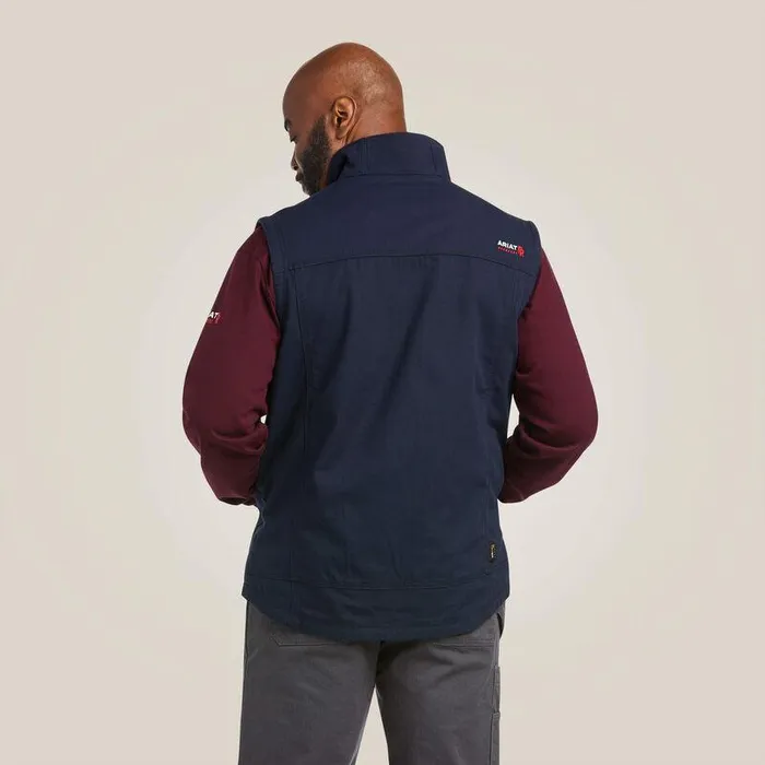 Men Workwear Ariat FR DuraLight Cordura Canvas Vest Navy