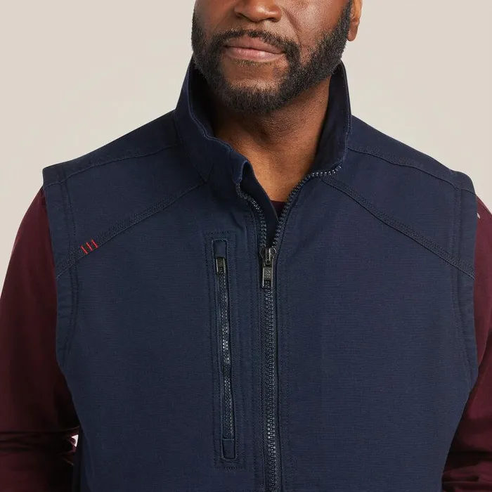 Men Workwear Ariat FR DuraLight Cordura Canvas Vest Navy