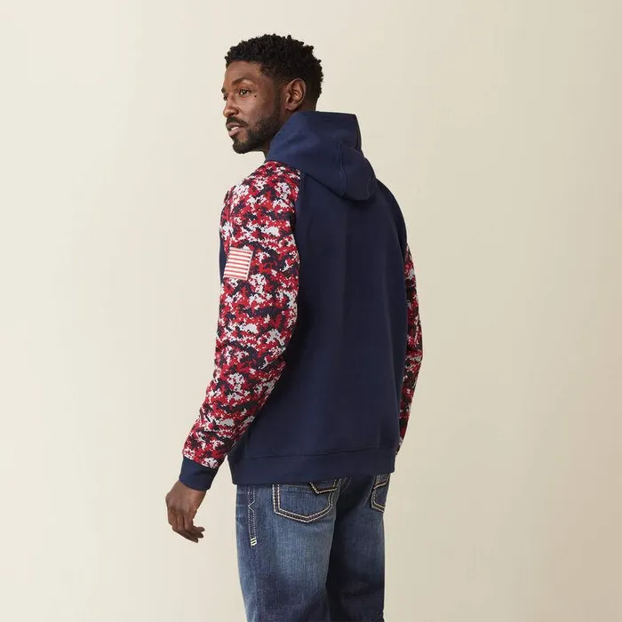 Men Workwear Ariat FR DuraStretch Patriot Hoodie Alloy Patriot