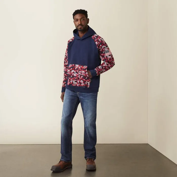 Men Workwear Ariat FR DuraStretch Patriot Hoodie Alloy Patriot