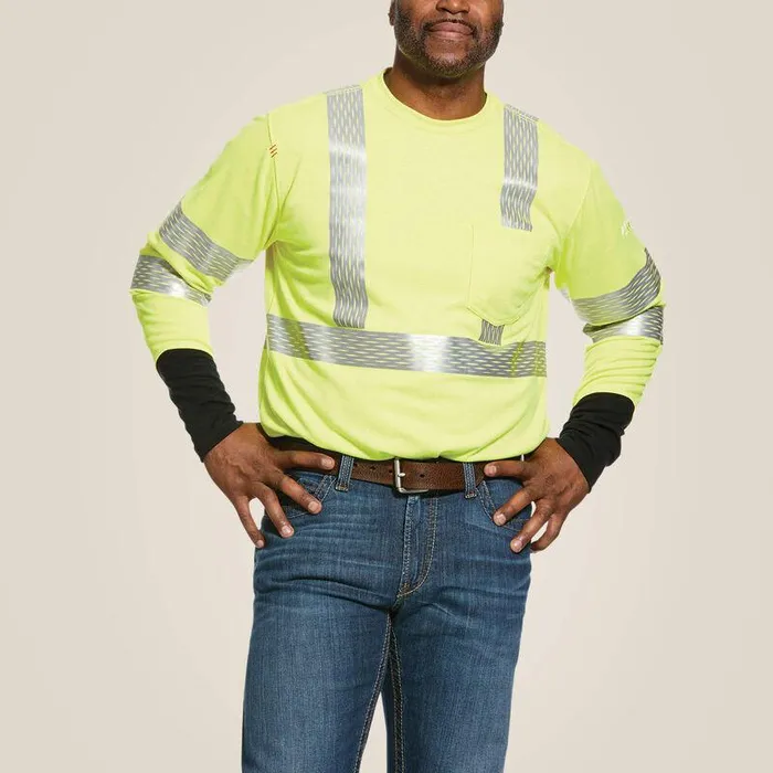 Men Workwear Ariat FR HiVis TShirt Hivis Yellow