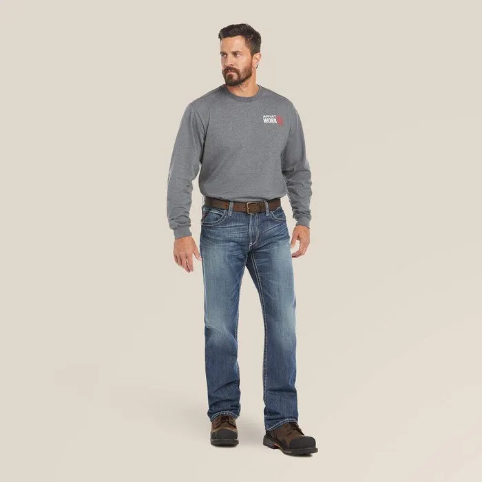 Men Workwear Ariat FR M4 Relaxed Ridgeline Boot Cut Jean Glacier Men Workwear Ariat FR M4 Relaxed Ridgeline Boot Cut Jean Glacier