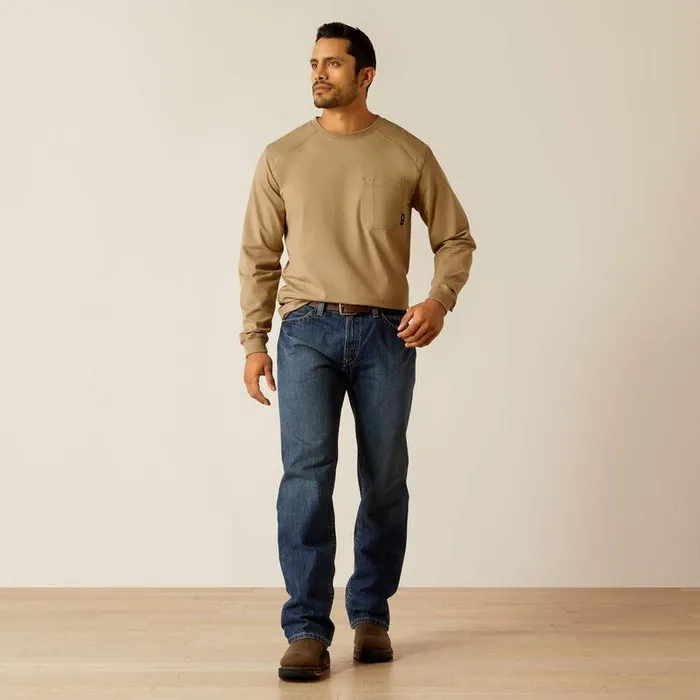 Men Workwear Ariat FR Pima TShirt Field Khaki Men Workwear Ariat FR Pima TShirt Field Khaki