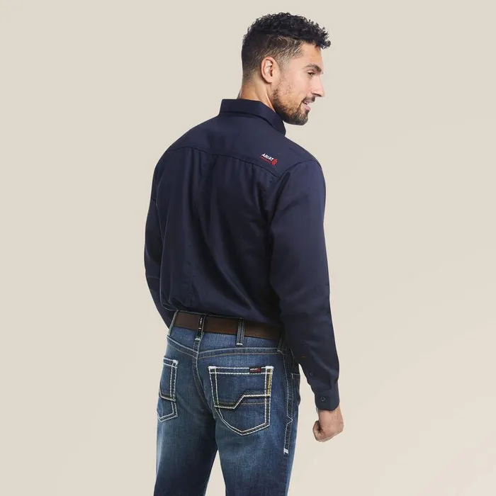 Men Workwear Ariat FR Solid Work Shirt Navy