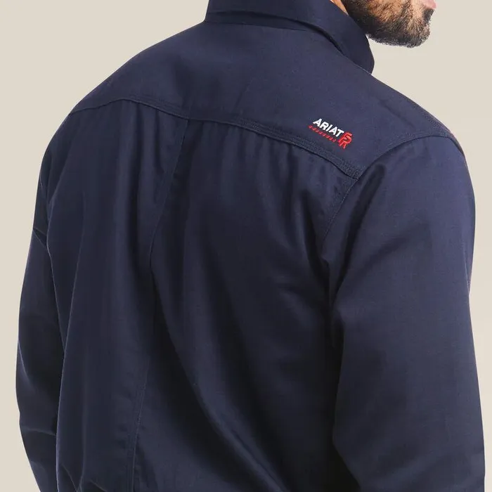 Men Workwear Ariat FR Solid Work Shirt Navy