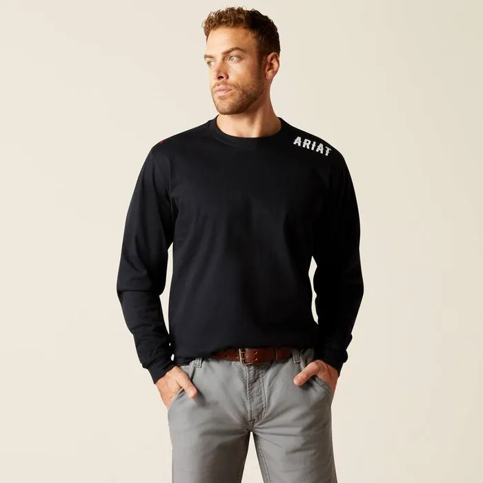Men Workwear Ariat FR Work Hard Live Free TShirt Black Men Workwear Ariat FR Work Hard Live Free TShirt Black