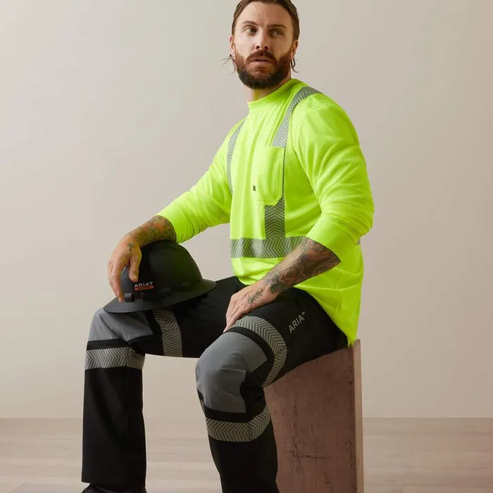 Men Workwear Ariat Rebar HiVis ANSI TShirt Hivis Yellow