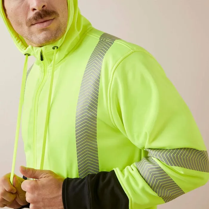 Men Workwear Ariat Rebar WorkTek HiVis Full Zip Hoodie Hivis Yellow Men Workwear Ariat Rebar WorkTek HiVis Full Zip Hoodie Hivis Yellow