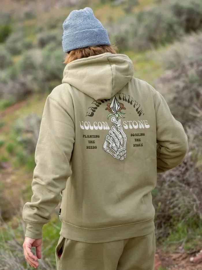 Mens Hoodies and Sweatshirts Volcom Earth Tripper Hoodie 8211 Thyme Green