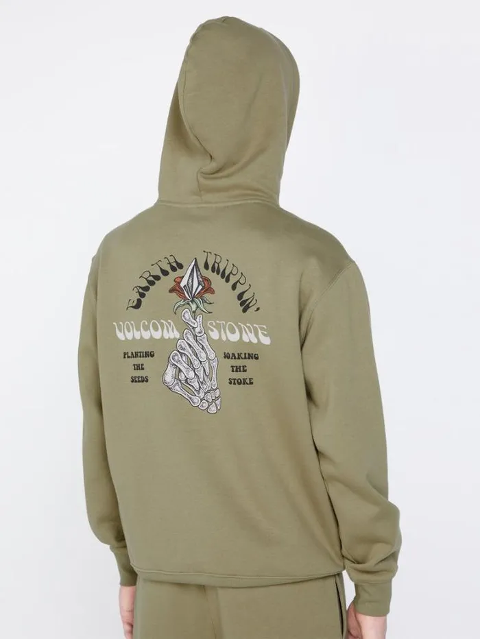 Mens Hoodies and Sweatshirts Volcom Earth Tripper Hoodie 8211 Thyme Green