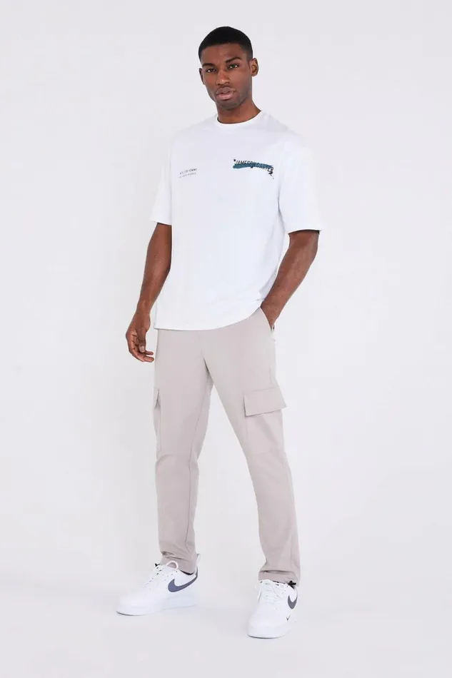 Mens Paint Spray Oversized TShirt 8211 White Jameson Carter TShirts