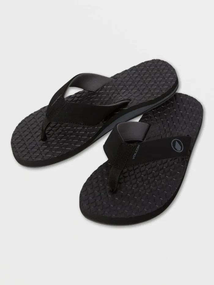 Mens Sandals Volcom Eco Recliner 2 Sandals 8211 Black Grey