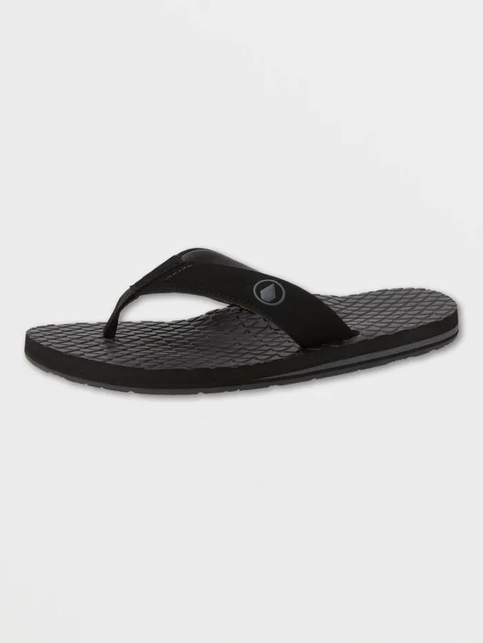 Mens Sandals Volcom Eco Recliner 2 Sandals 8211 Black Grey