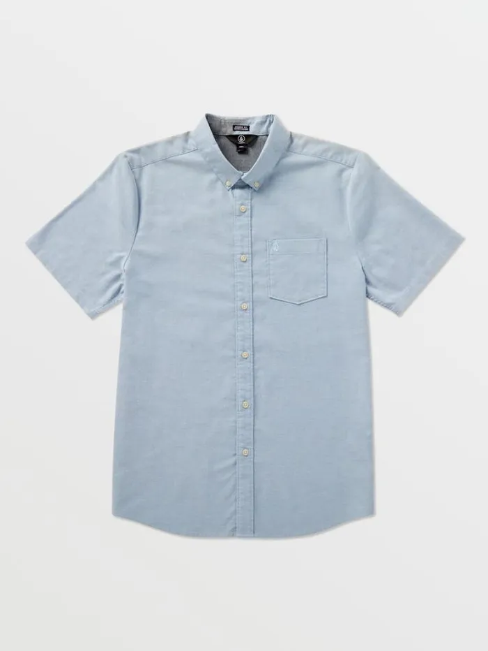 Mens Shirts and Flannels Volcom Everett Oxford Short Sleeve Shirt 8211 Wrecked Indigo