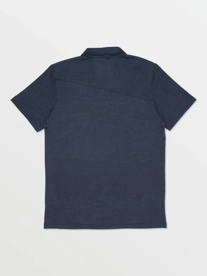 Mens Shirts and Flannels Volcom Hazard Pro Polo Short Sleeve Shirt 8211 Navy Heather