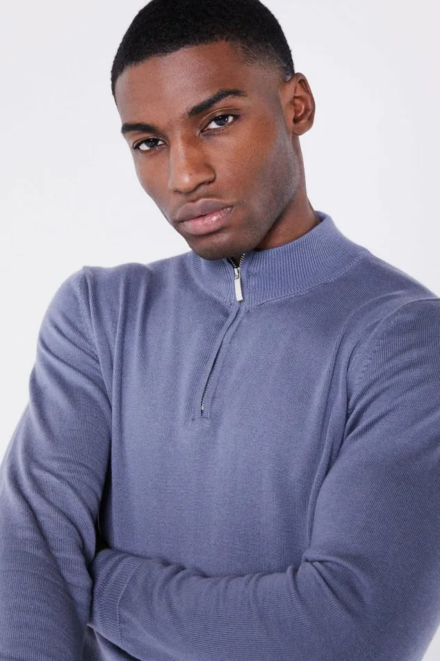 Mens Sloane Knitted Quarter Zip Jameson Carter Hoodies and Sweatshirts