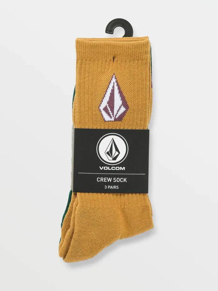 Mens Socks Volcom Full Stone 3 Pack Socks 8211 Ranger Green