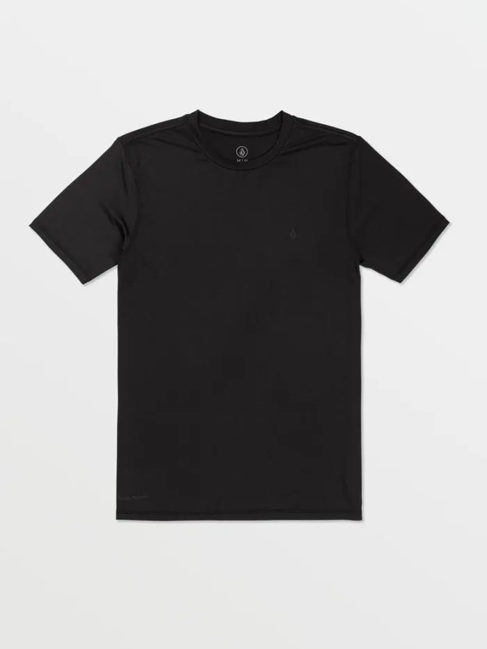 MensWomens Mountain Biking Volcom Stoneverse Crew Short Sleeve Shirt 8211 Black