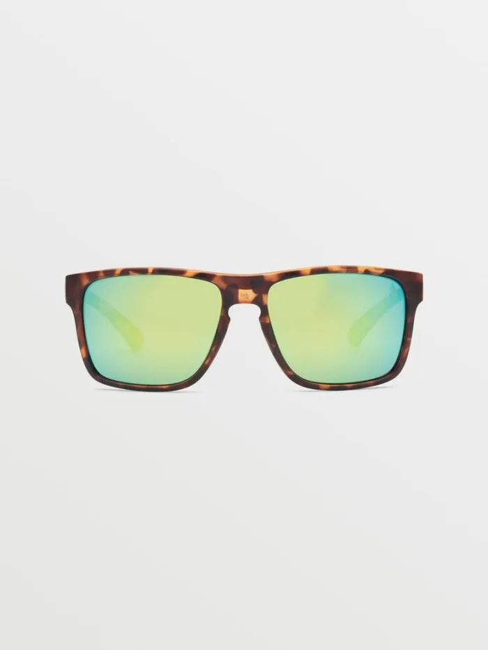 MensWomens Sunglasses Volcom Trick Sunglasses 8211 Matte TortGreen Polar