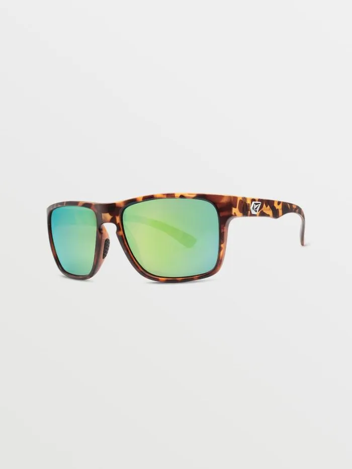 MensWomens Sunglasses Volcom Trick Sunglasses 8211 Matte TortGreen Polar